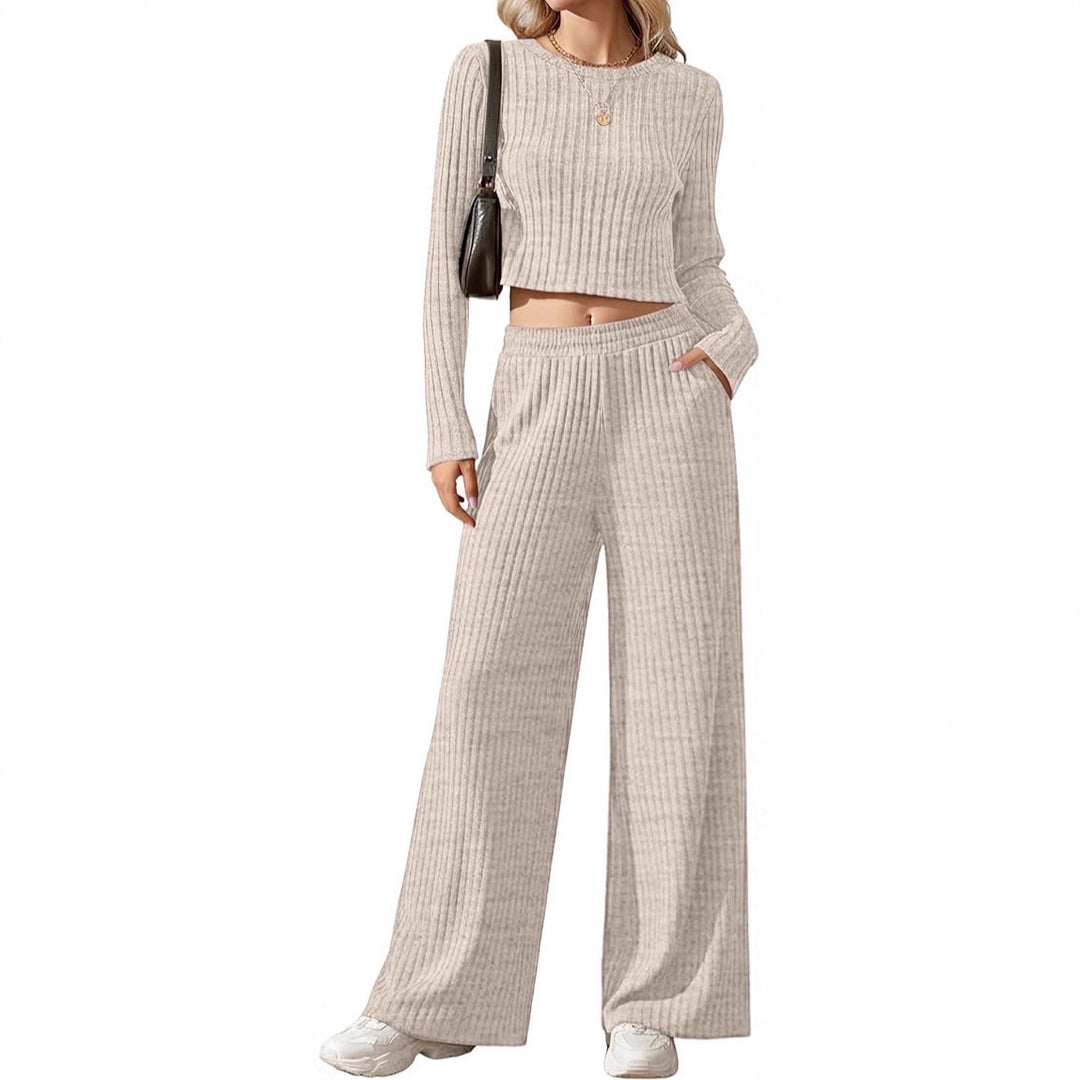 Damen elegantes und lässiges Strickensemble mit weitem Schnitt Drune