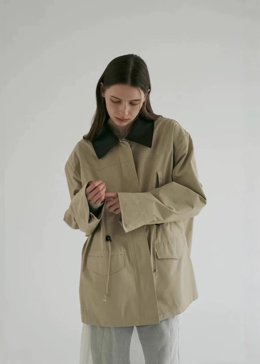 Drune | Kontrastkragen Utility-Jacke