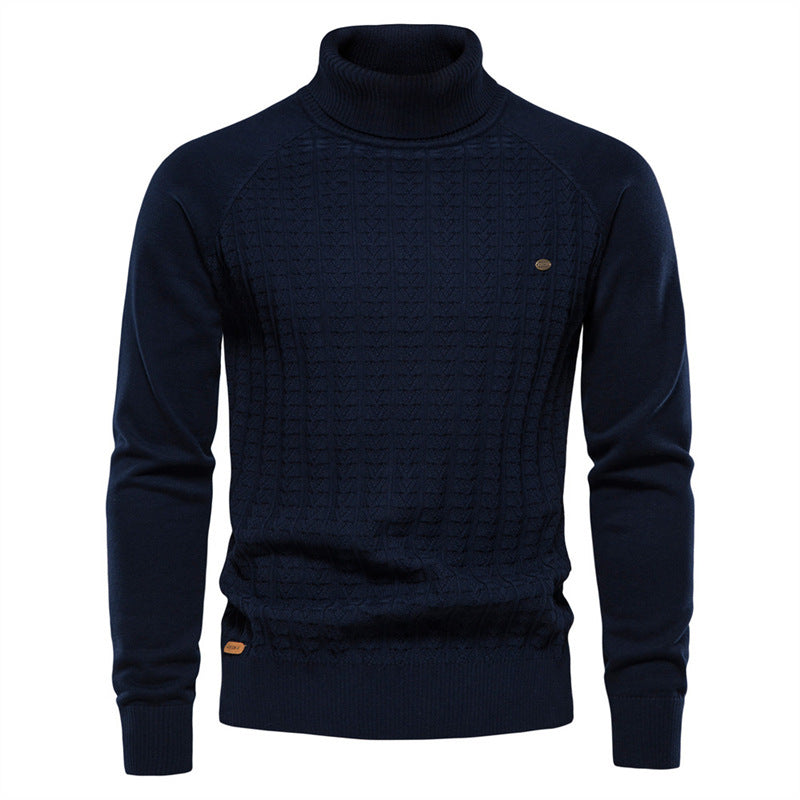Herren Strickpullover mit modischem Stehkragen und strukturiertem Design Drune