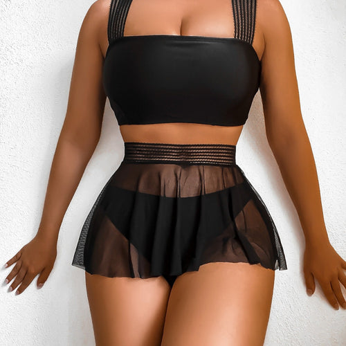 Damen Bikini-Set mit eleganter Chiffon-Rock-Detail Drune