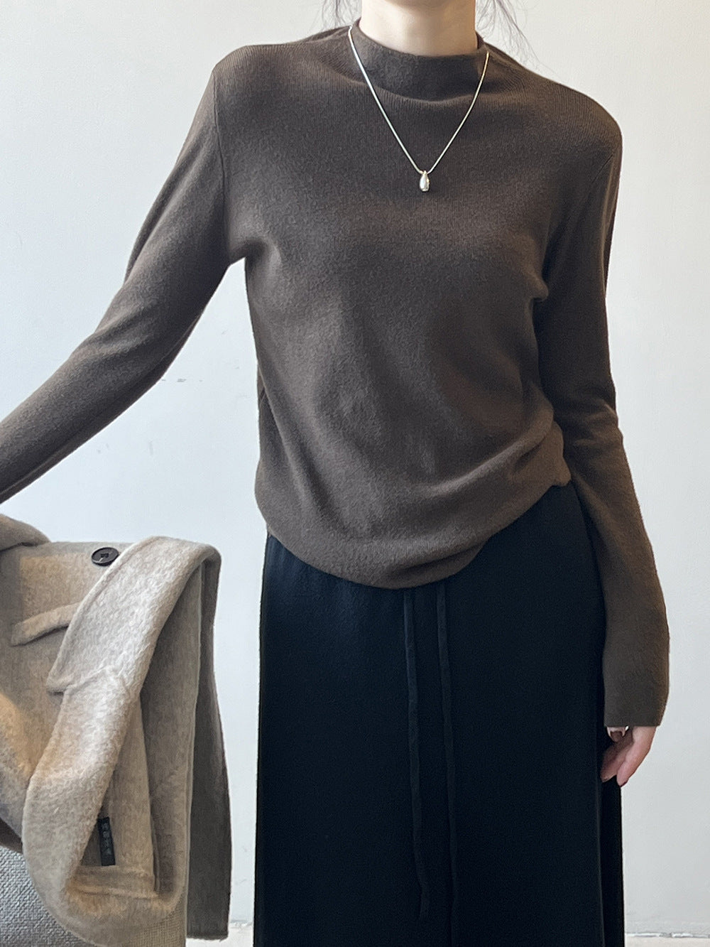 Drune Halbturtleneck gebürsteter Soft-Touch-Pullover