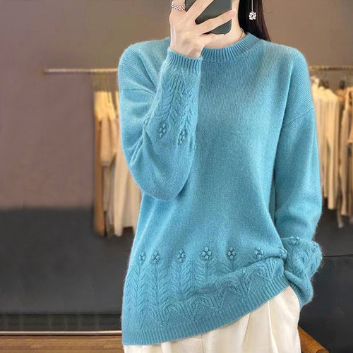Drune | Strickbluse mit Musterdetails Wolle Komfortabel und Elegant