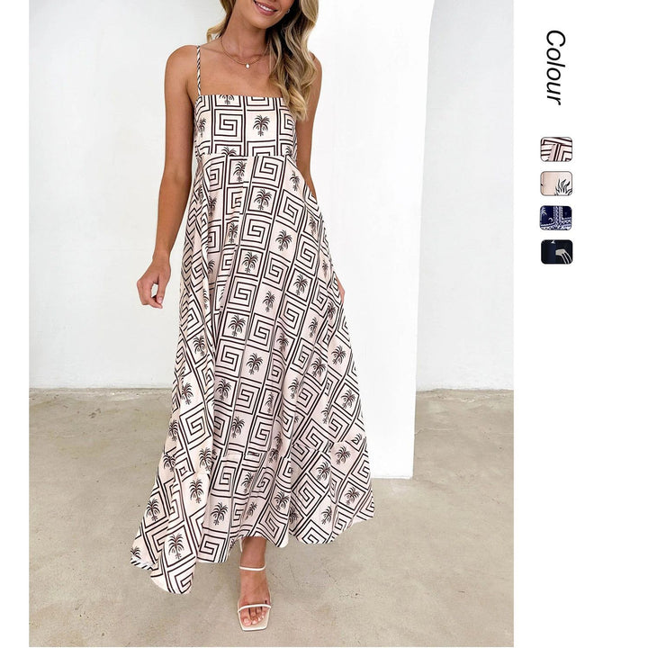 Damen Bohemian Maxikleid mit verspieltem Print und luftiger Silhouette Drune