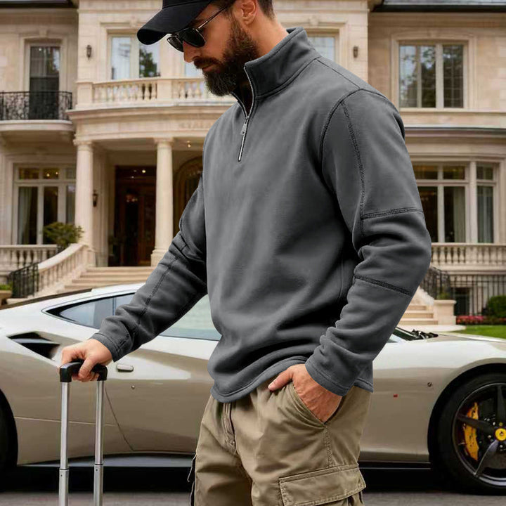 Herren nan Halbzip-Fleecepullover mit Stehkragen, verstärkten Nähten und reiseoptimiertem Schnitt Drune