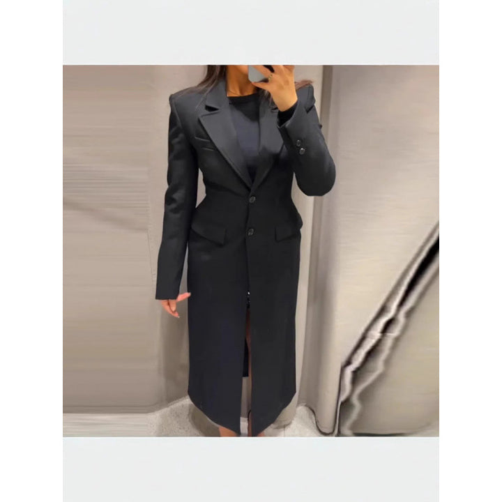 Damen Eleganter Longblazer mit schmaler Silhouette und klassischen Details Drune