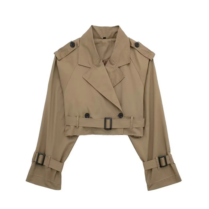 Damen moderne cropped Trenchjacke Drune