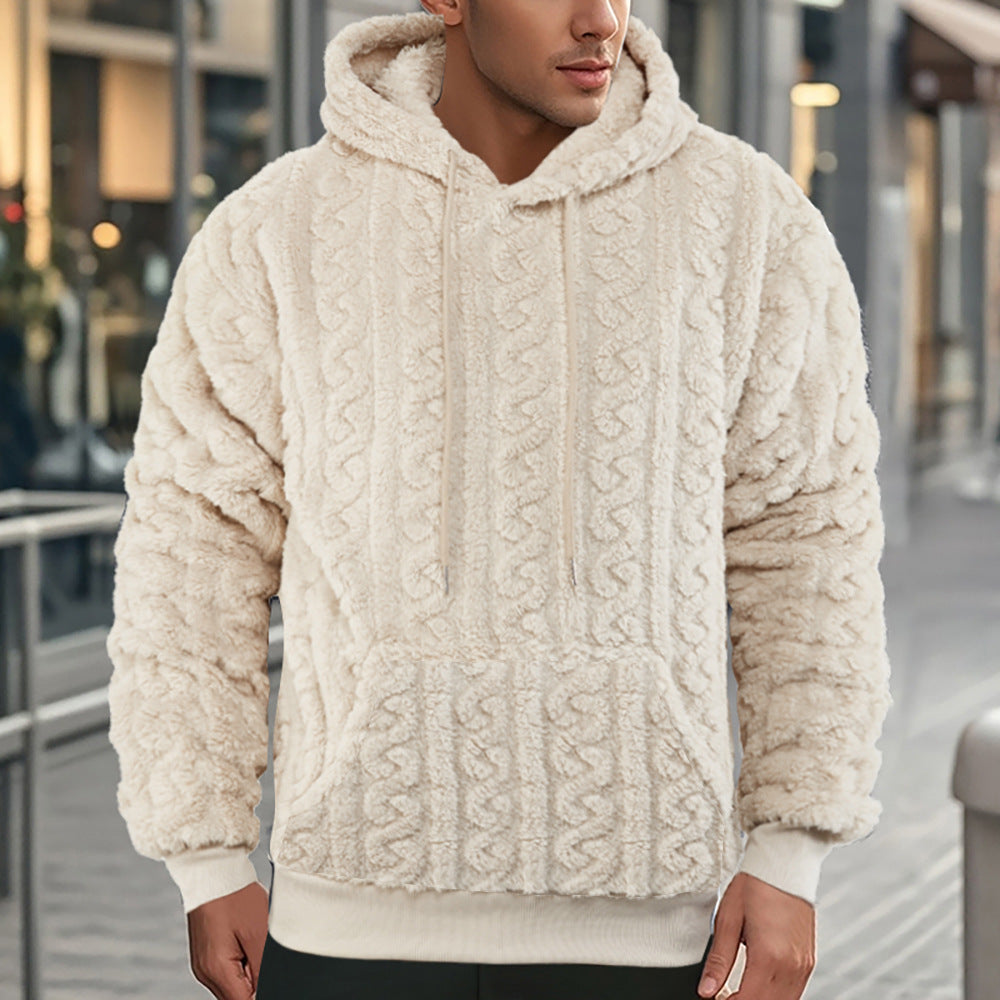 Damen Warmes Kapuzenpullover mit strukturiertem Wabenmuster Drune