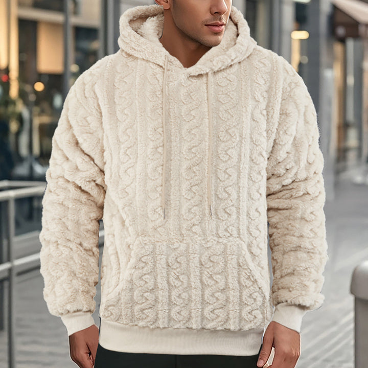 Damen Warmes Kapuzenpullover mit strukturiertem Wabenmuster Drune