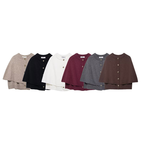Damen Wolle Umhangjacke Drune