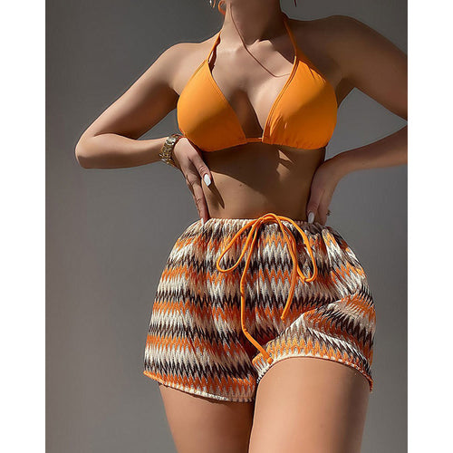 Damen Triangel-Bikini mit gemustertem Höschen Drune