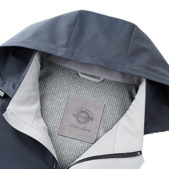 Herren leichte Freizeitjacke mit hohem Stehkragen und praktischen Taschen Drune