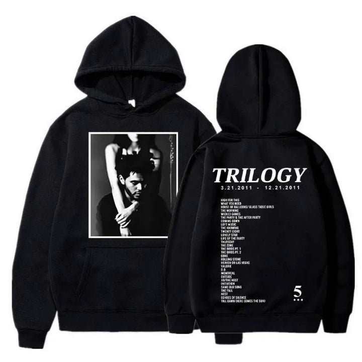 Damen Kapuzenpullover mit künstlerischem Fotodruck und einzigartigem Schriftzug Drune