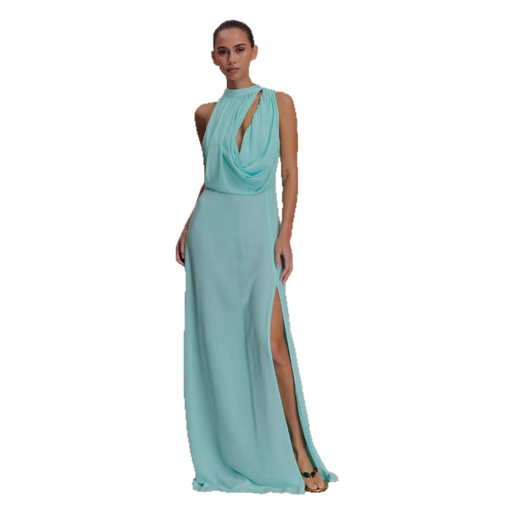 Damen Elegantes Maxi-Kleid mit drapiertem Oberteil Drune