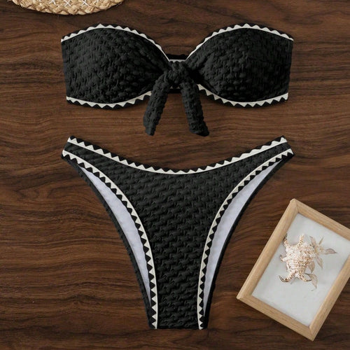 Damen Bandeau Bikinis mit einzigartiger Struktur Drune