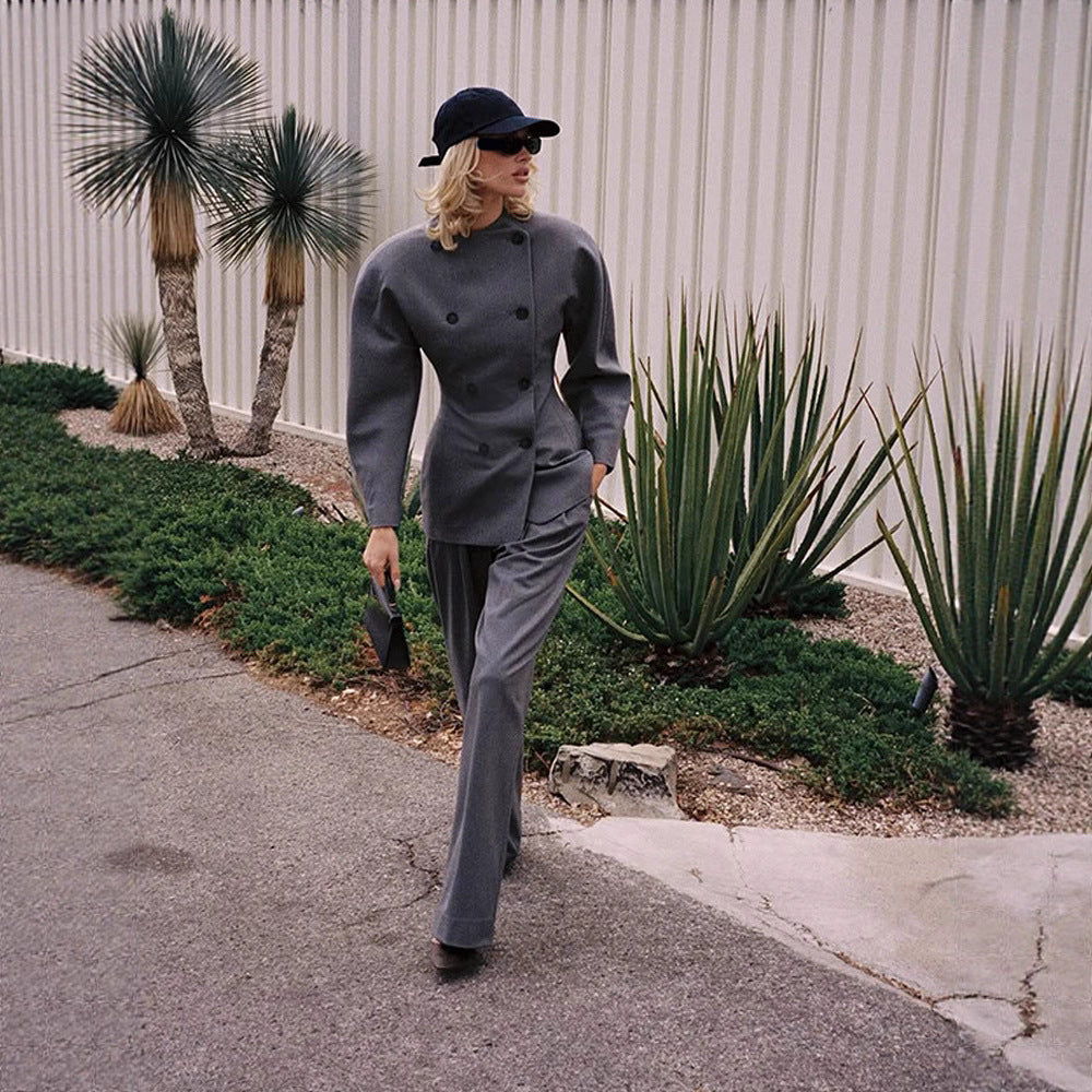 Damen Elegante Business-Jacke mit doppelter Knopfleiste Drune