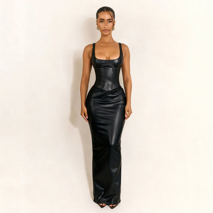 Damen Maxikleid mit tailliertem Schnitt und elegantem Korsett-Design Drune