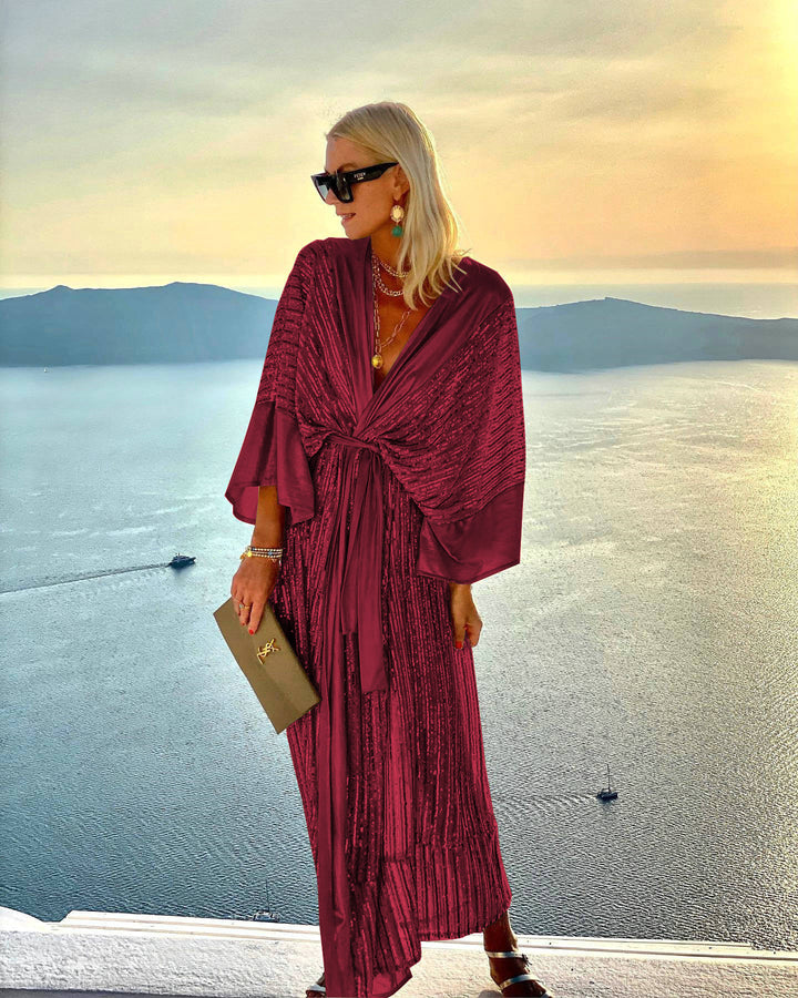 Damen Schimmernder Kaftan mit luxuriösen Details Drune