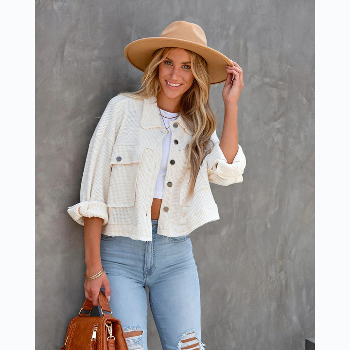 Damen Kurze Jeansjacke mit lässigem Schnitt und praktischem Taschen-Design Drune