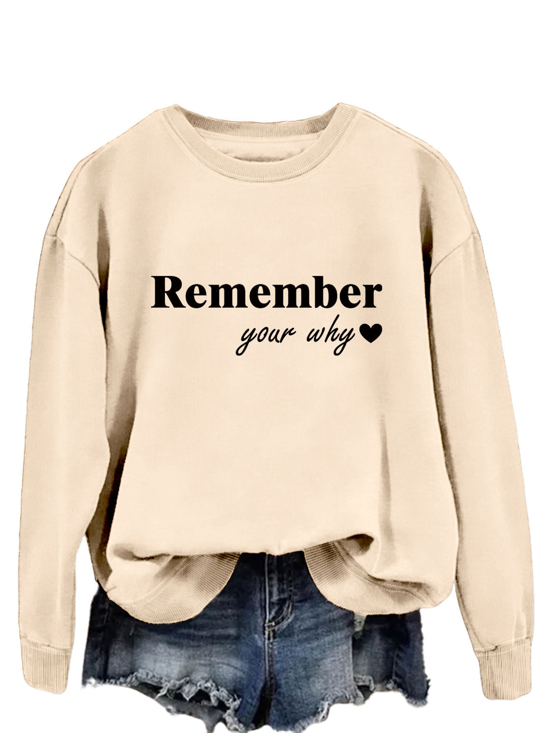 Damen Sweatshirt mit motivierendem Aufdruck und lässigem Schnitt Drune
