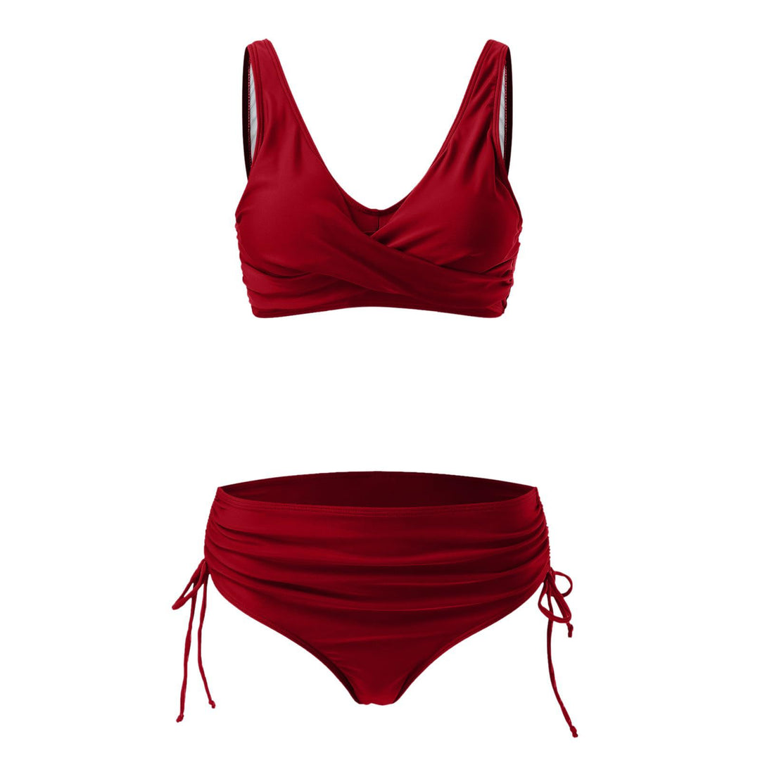 Damen Hochwertiges Wickel-Bikini-Set mit regulierbarem Höschen Drune