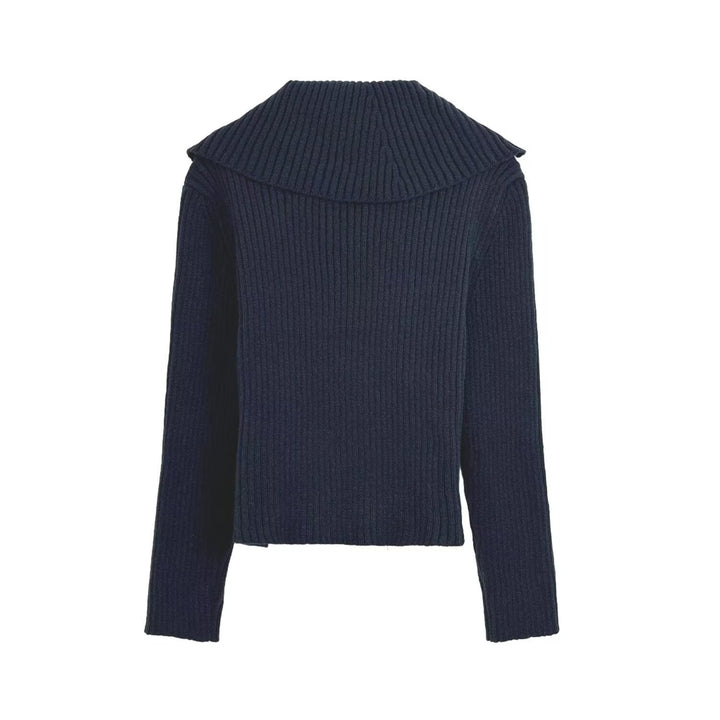Damen Strickjacke mit raffiniertem Kragen und seitlichem Reißverschluss Drune