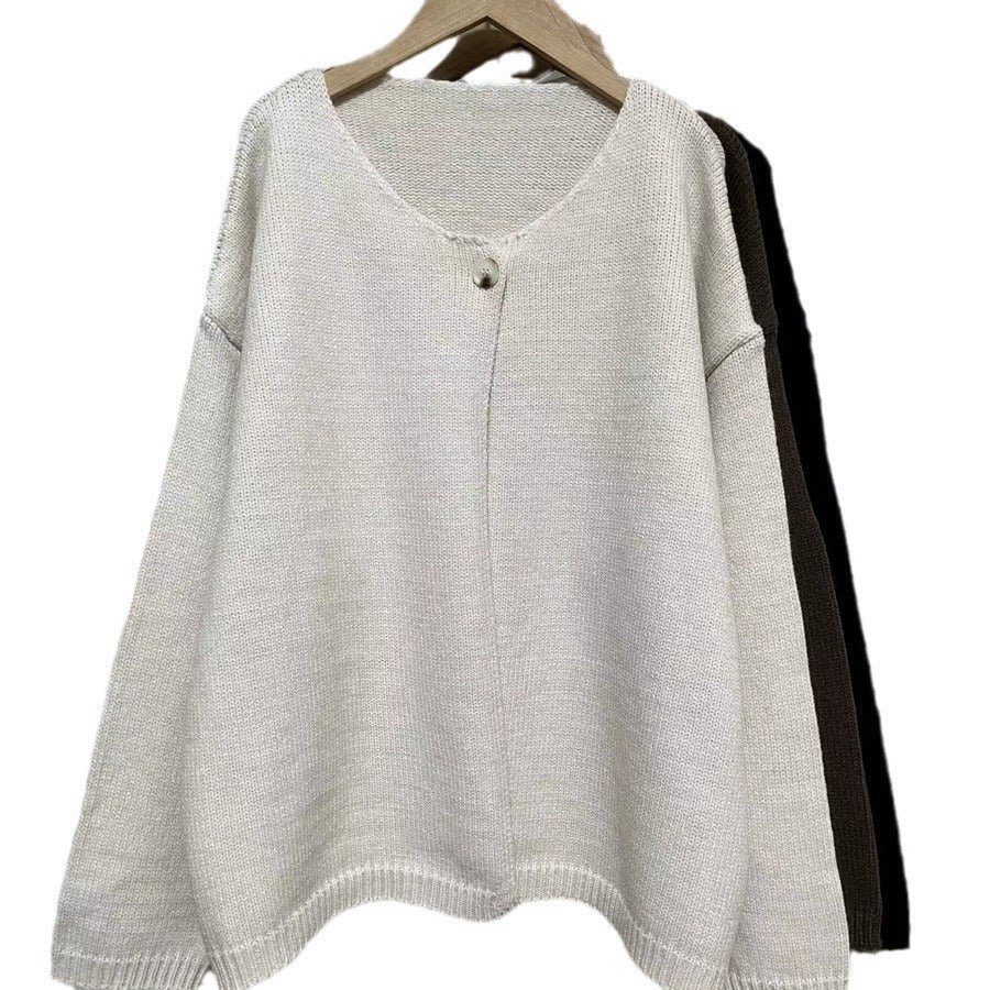 Damen Oversized Strickjacke mit sanften Texturen und offenen Fronten Drune