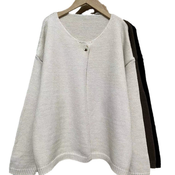 Damen Oversized Strickjacke mit sanften Texturen und offenen Fronten Drune