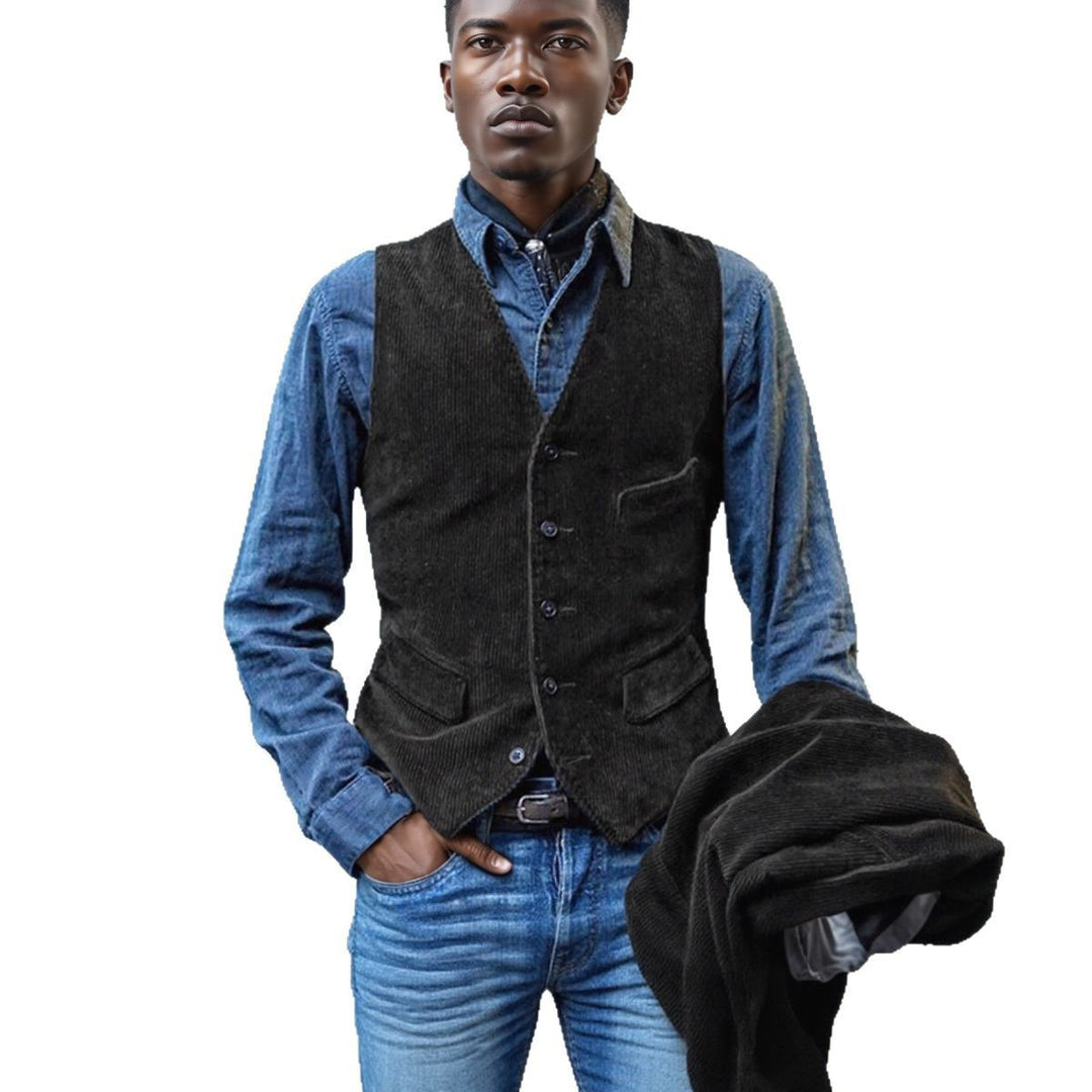 Herren elegante Weste aus Cord Drune