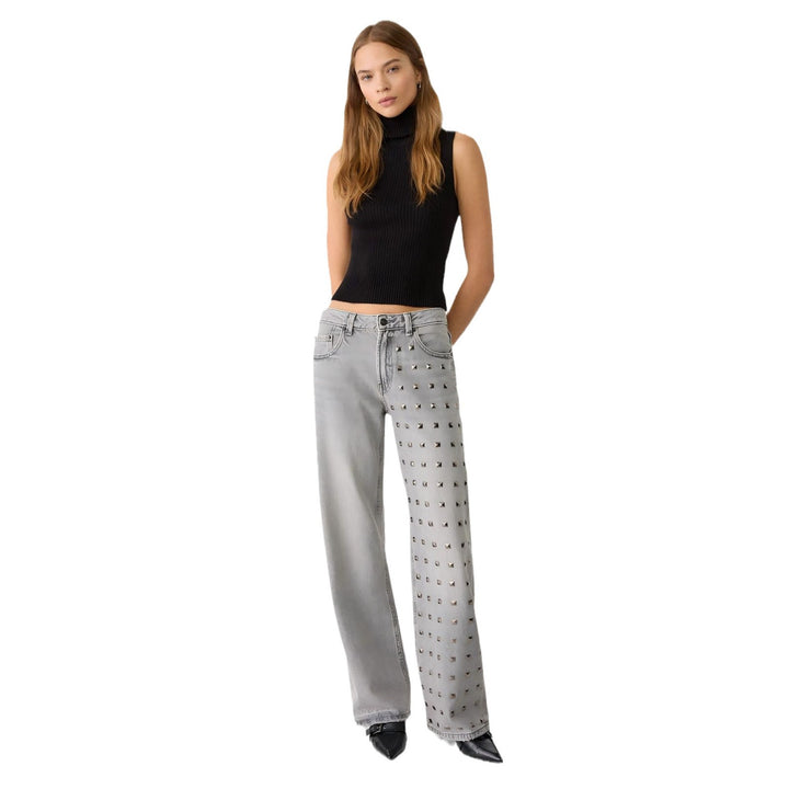 Damen Relaxed Fit Jeans mit modischen Nietenapplikationen Drune