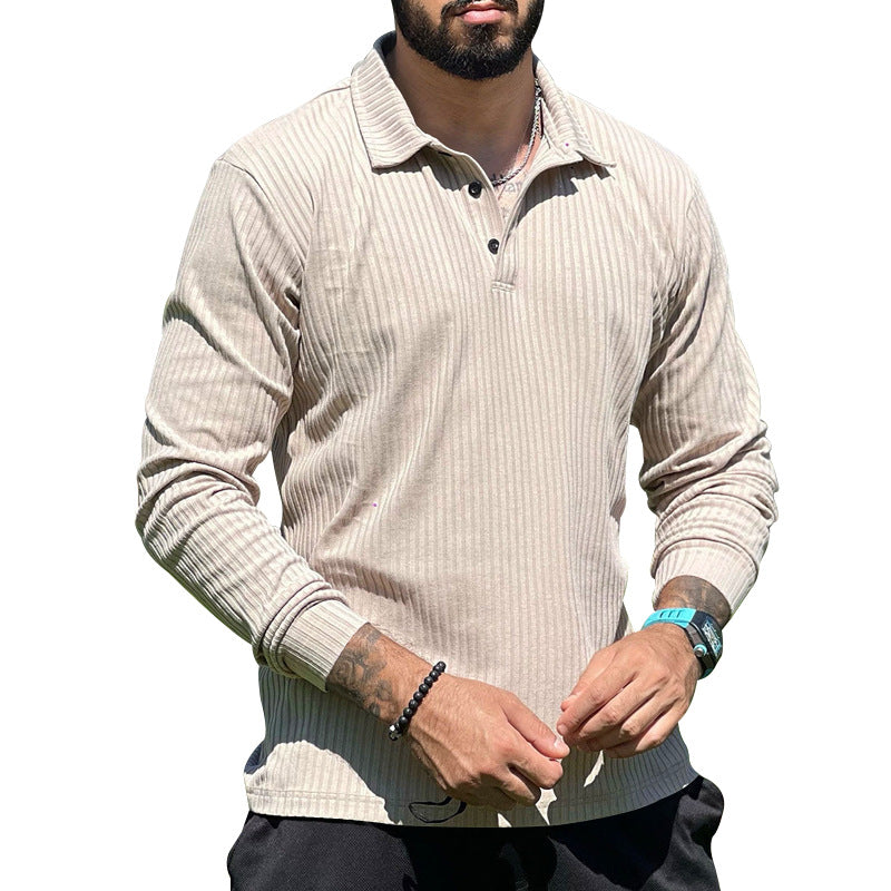 Herren langer Strickpullover mit strukturiertem Design und Knopfleiste Drune