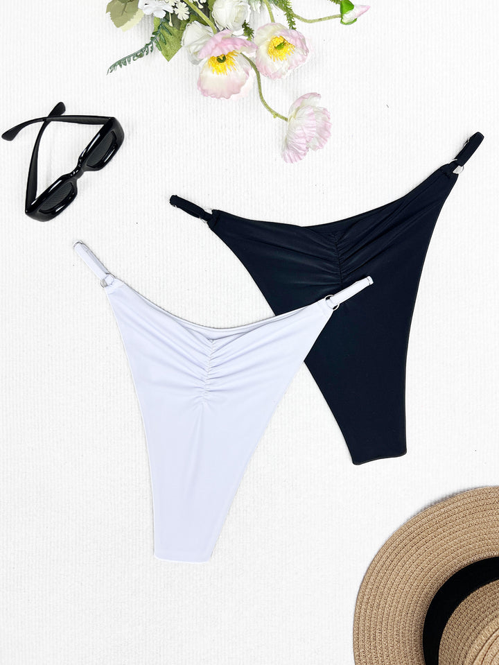 Damen Bikini-Höschen mit raffinierten Raffungselementen und hohem Beinausschnitt Drune