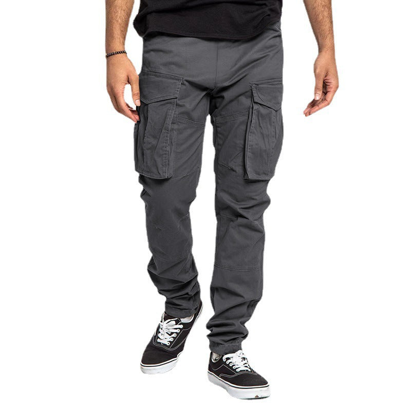 Herren nan tapered Cargo-Hose mit großen Klappentaschen, verstärkten Knien und schmal zulaufendem Bein Drune