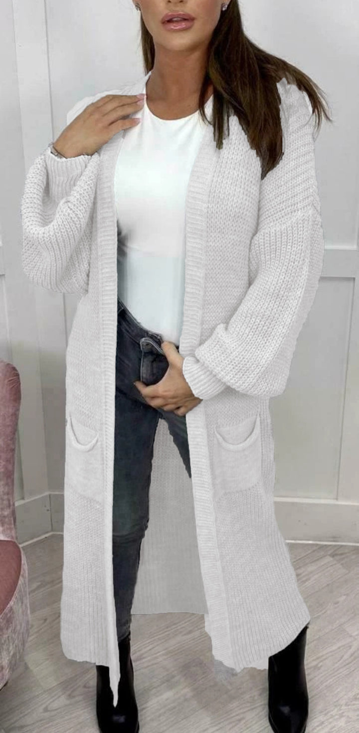 Damen Grobstrickmantel im lässigen offenen Design Drune