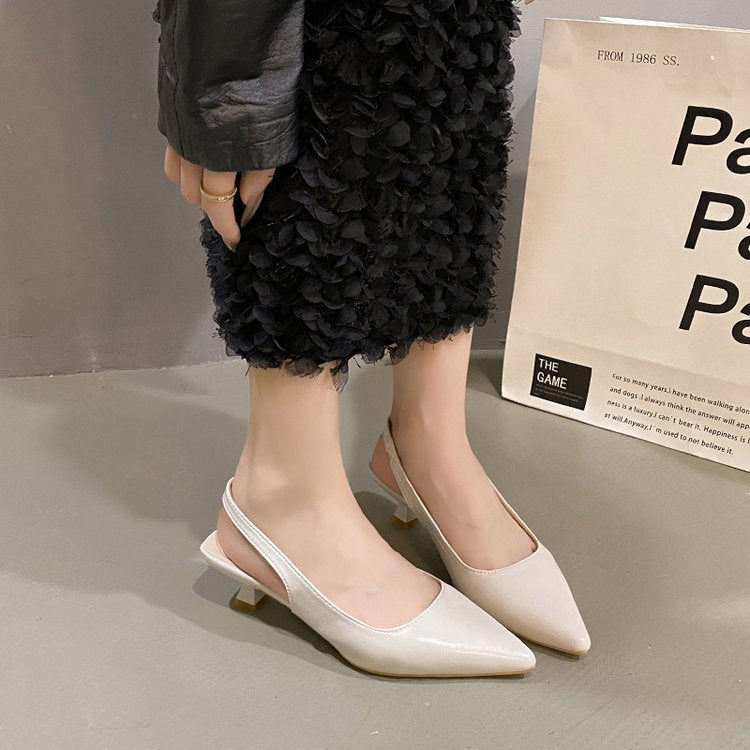 Damen Slingback-Pumps mit spitzer Zehenpartie und modischem Blockabsatz Drune