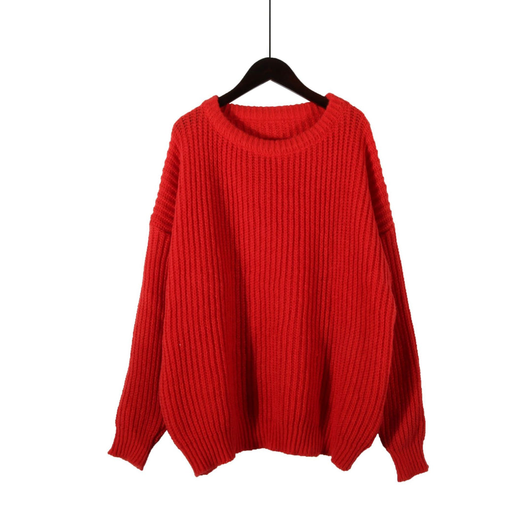 Damen Grobstrickpullover mit oversized Schnitt und lässigen Ärmeln Drune