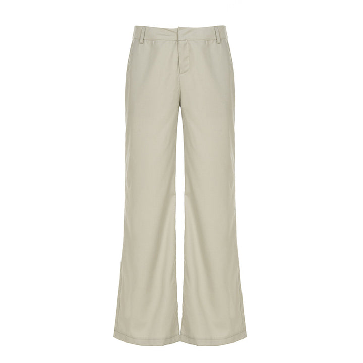 Damen weite Business-Hose mit hohem Bund und eleganten Taschen Drune