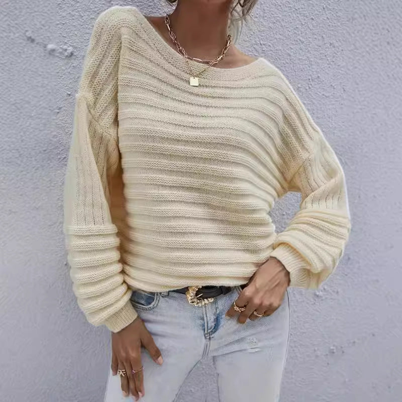 Damen Strickpullover mit weit geschnittenen Ärmeln Drune