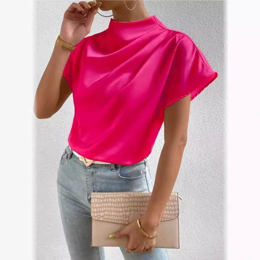 Damen ierte Bluse mit elegantem Stehkragen Drune