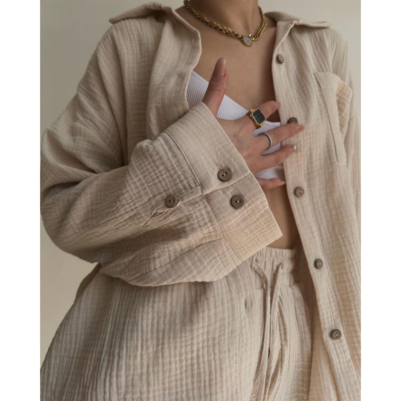 Damen modische Waffle-Jacke Drune