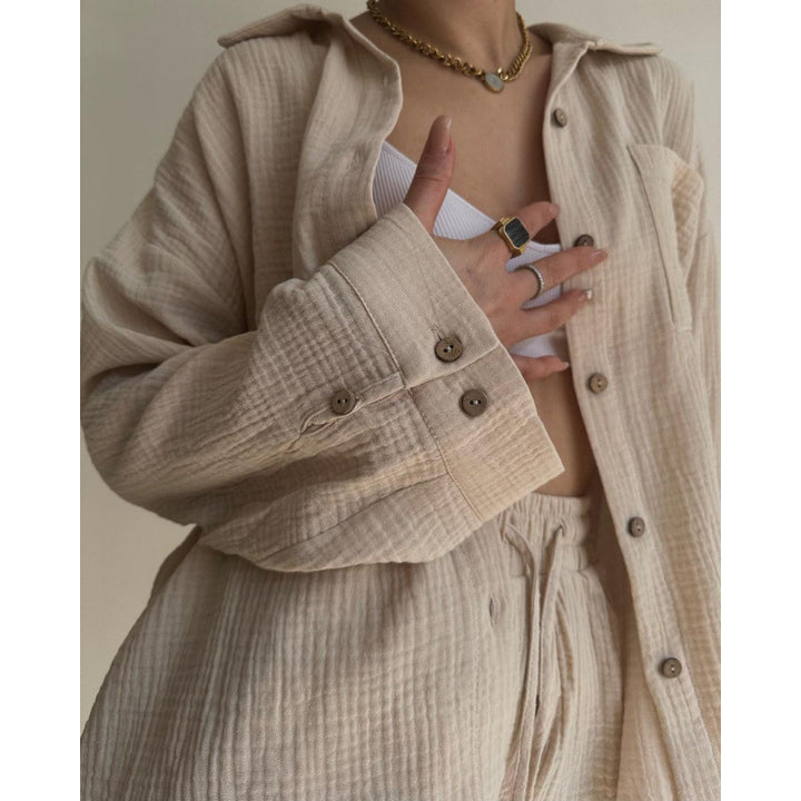Damen modische Waffle-Jacke Drune