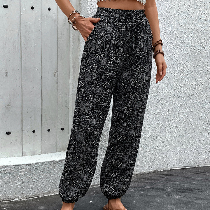 Damen lässige Sommerhose mit verspieltem Ethnomuster Drune