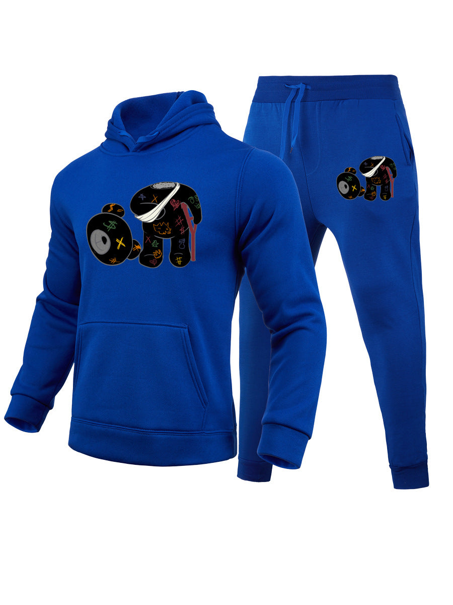 Damen Freizeit Sweater- und Hose Set mit kreativem Druckdesign Drune