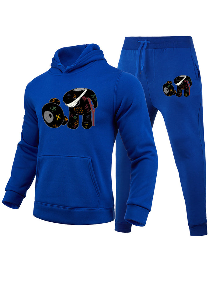 Damen Freizeit Sweater- und Hose Set mit kreativem Druckdesign Drune