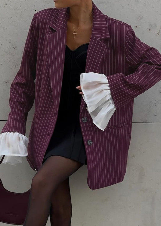 Drune | Nadelstreifen Blazer mit Statement Ärmeln