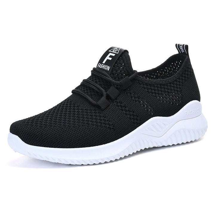 Damen nan ultraleichter 3D-Strick Slip-On Sneaker mit elastischer Schnürung, Zuglasche und dämpfender EVA-Mittelsohle Drune
