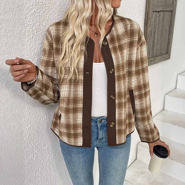 Damen Kariertes Overshirt Drune