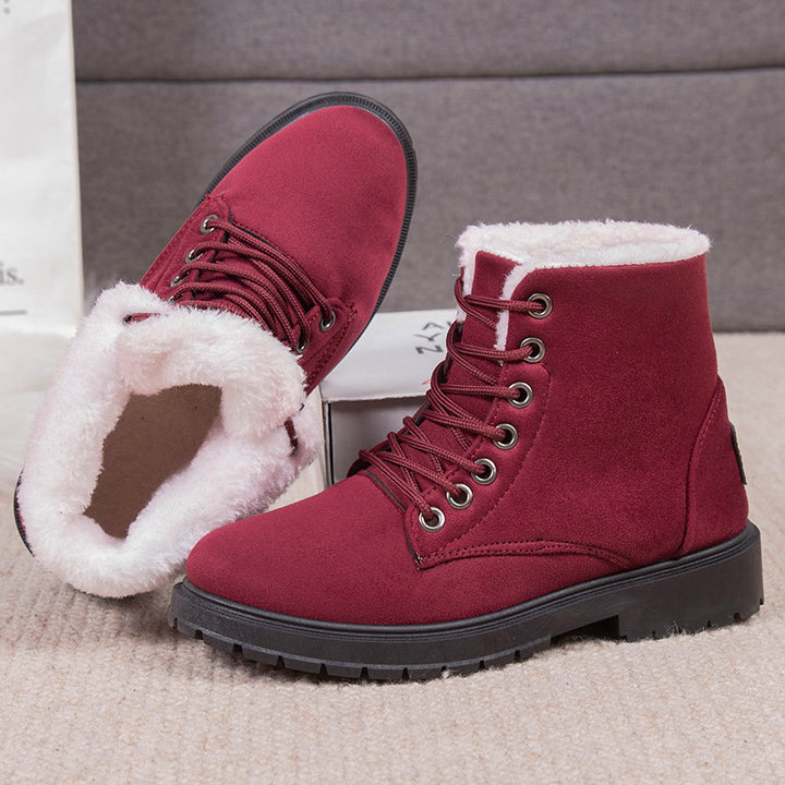Damen Warmgefütterte Winterstiefel mit rutschfester Profilsohle Drune