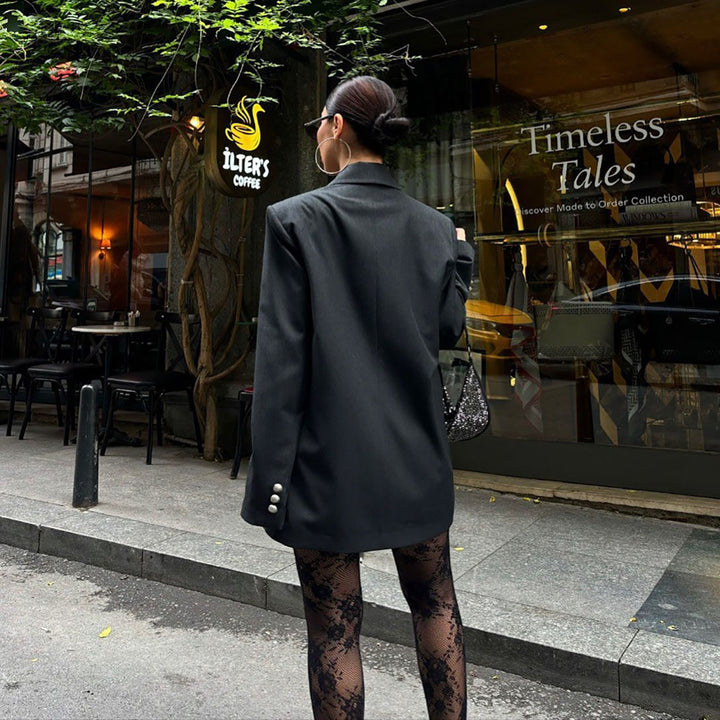 Damen Oversized Blazer mit funkelnden Applikationen und einzigartigem Design Drune
