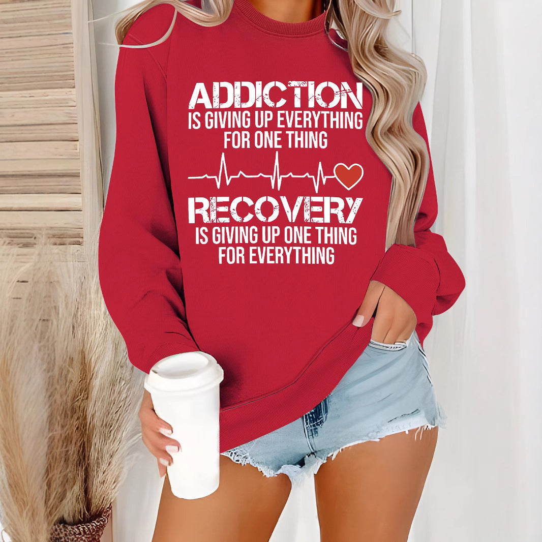 Damen Sweatshirt mit inspirierendem Druck und lässigem Schnitt Drune