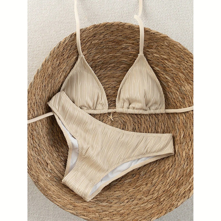 Damen Triangel-Bikini mit strukturiertem Oberteil und hoher Taille Drune